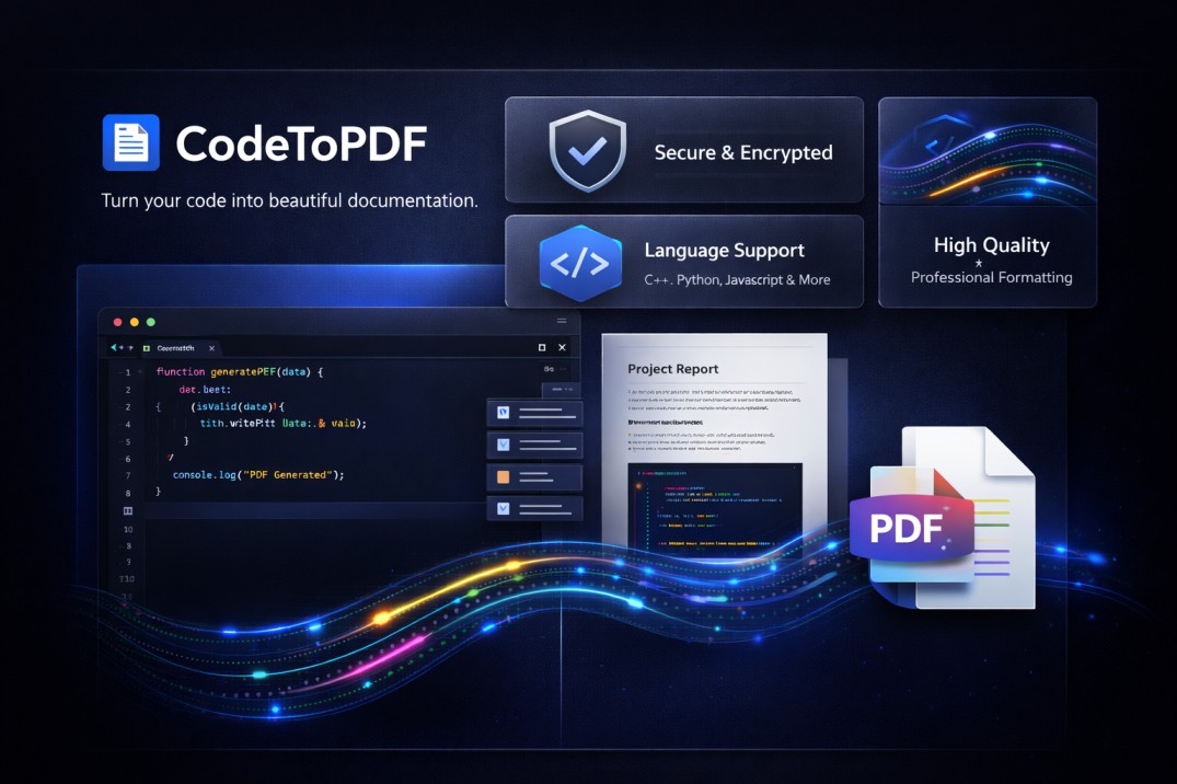 CodeToPDF - Professional Code to PDF Converter